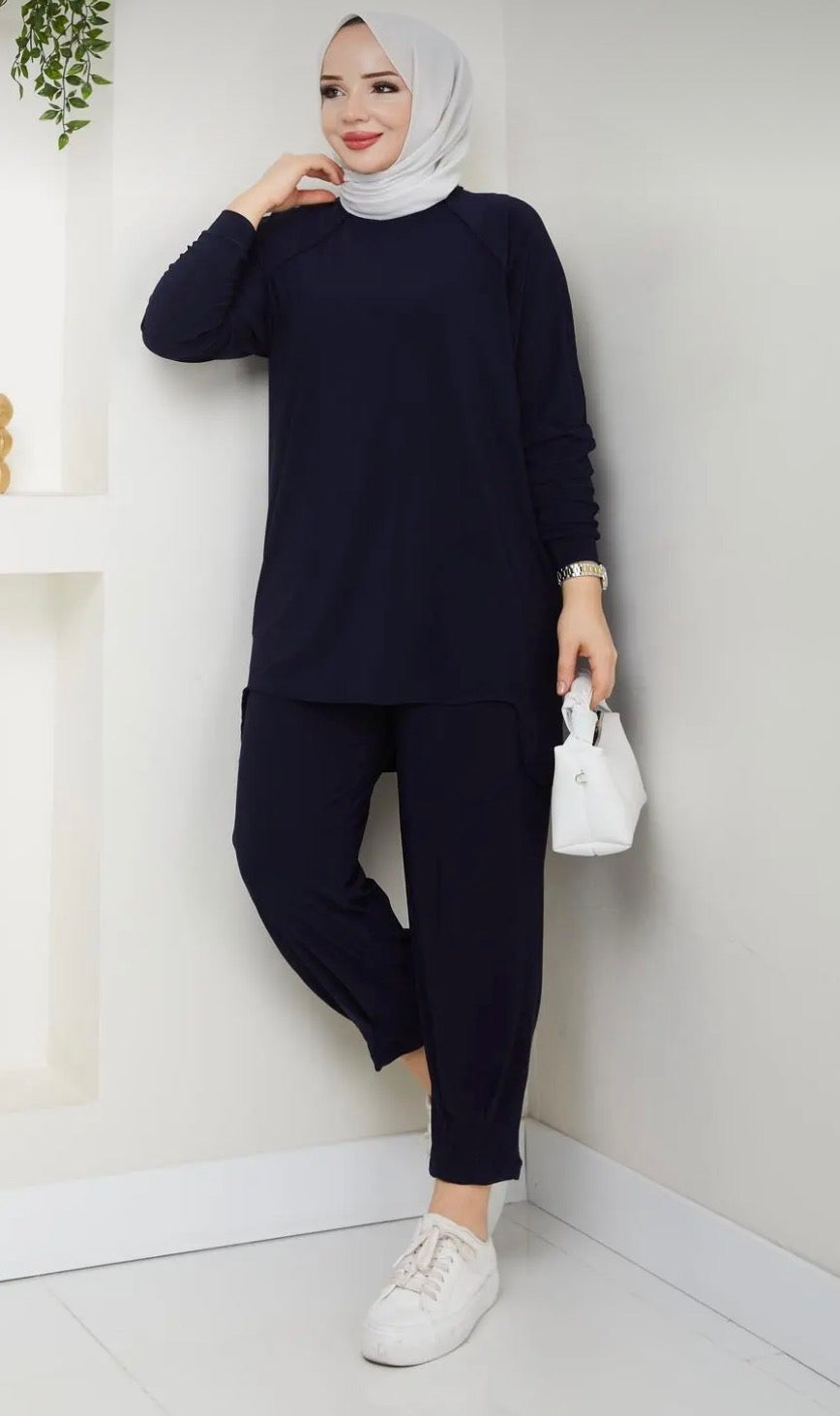 Airy pleated - Navy blue