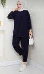 Airy pleated - Navy blue
